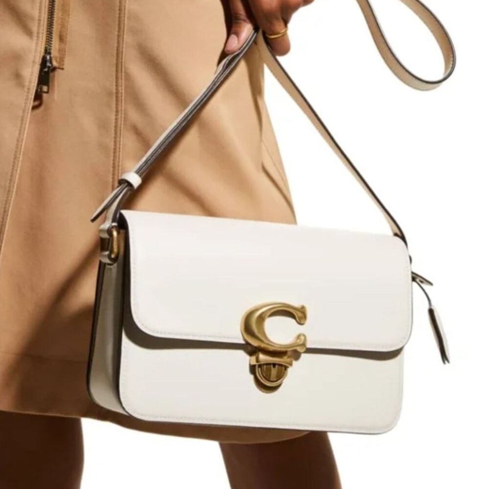 NWT Coach Studio Glove-Tanned Leather Shoulder/Crossbody Bag - Chalk